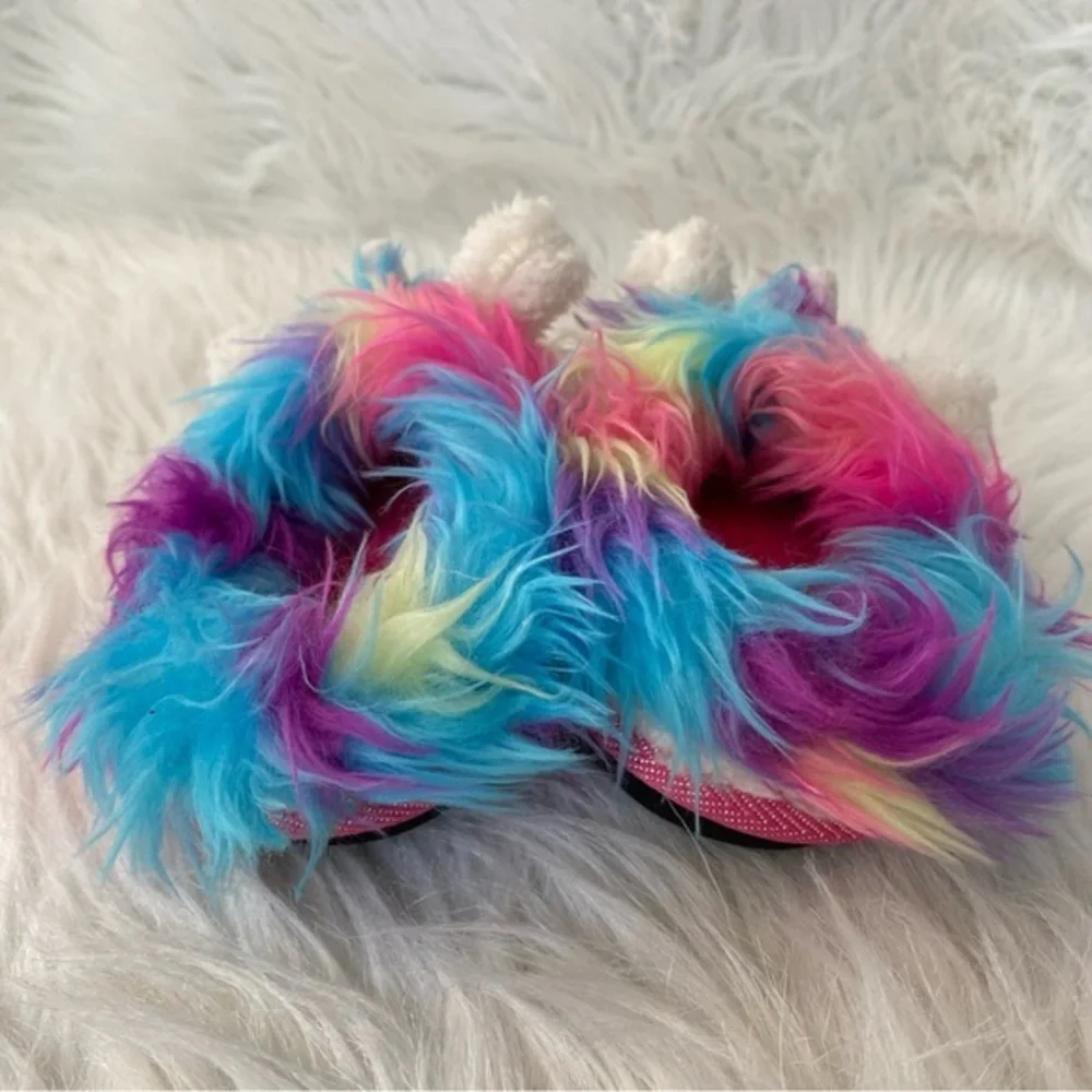 DearFoams Slippers Girls‎ Size 7-8 Unicorn Slip On Like New